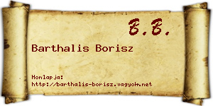 Barthalis Borisz névjegykártya